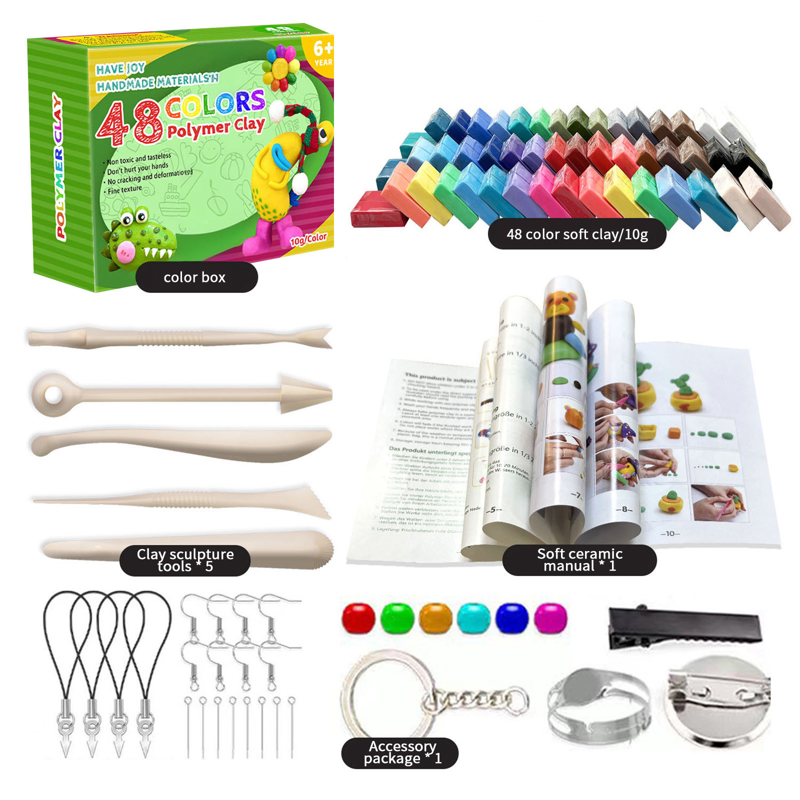Foam Clay Sculpt - Schäumendes Pulver, Polymer-Ton-Set, Bildhauerwerkzeuge, DIY-Ton, Basteln,