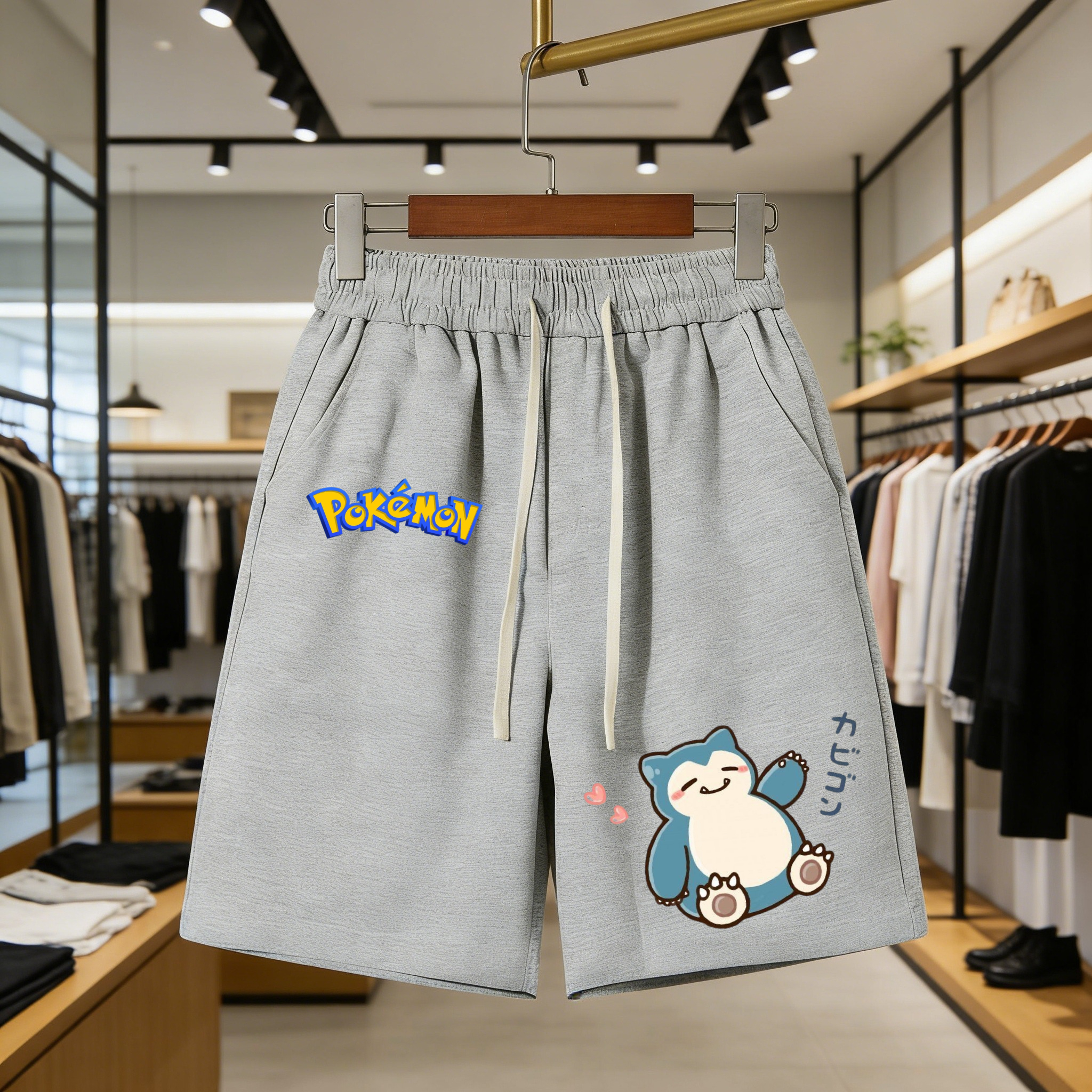 Pokeball Cosplay Prop - Pokemon Snorlax Mode-Shorts für Herren, Sommer,