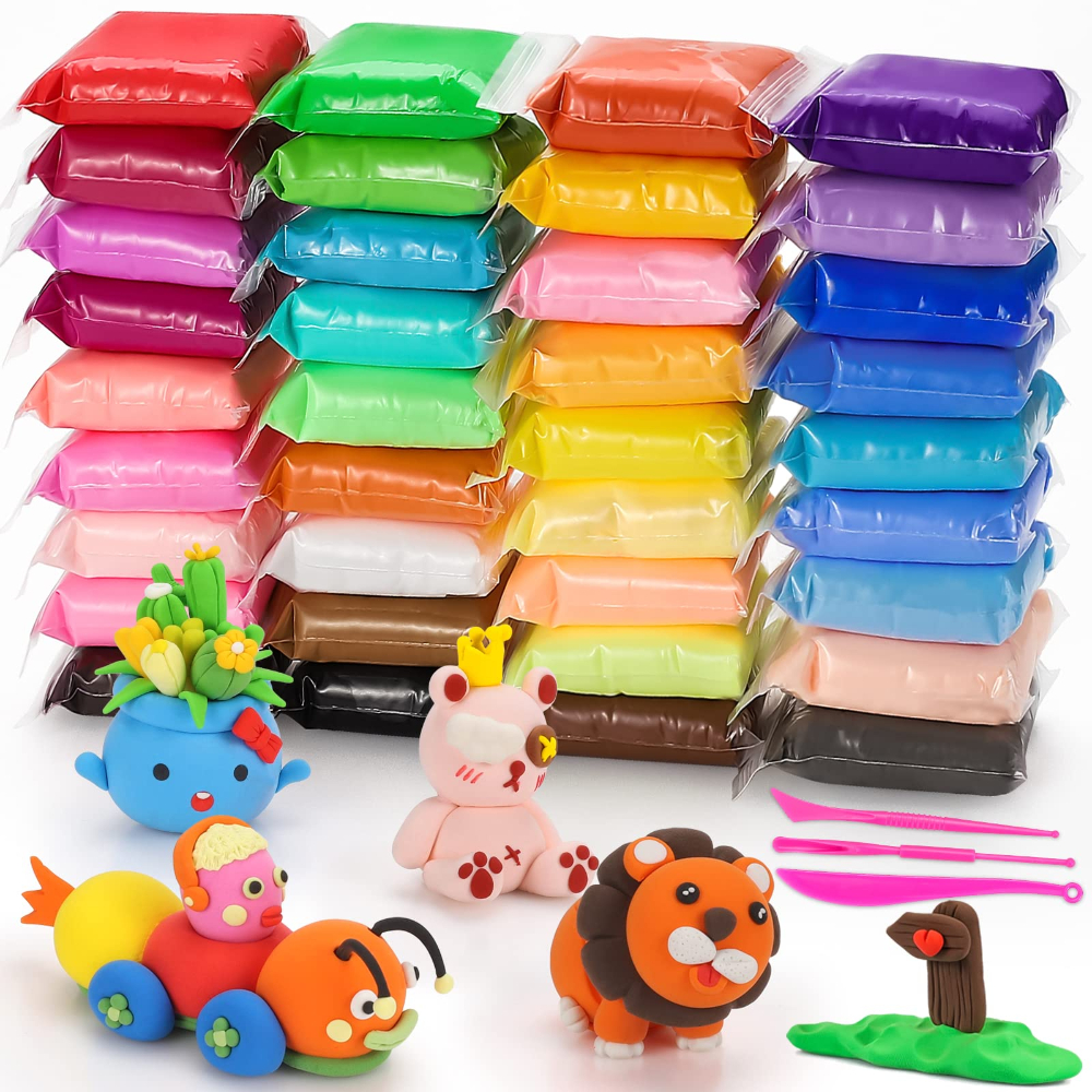 Foam Clay Sculpt - Lufttrocknender Modellierton-Set Weicher Lufttrocknender Ultraleichter Schaumton
