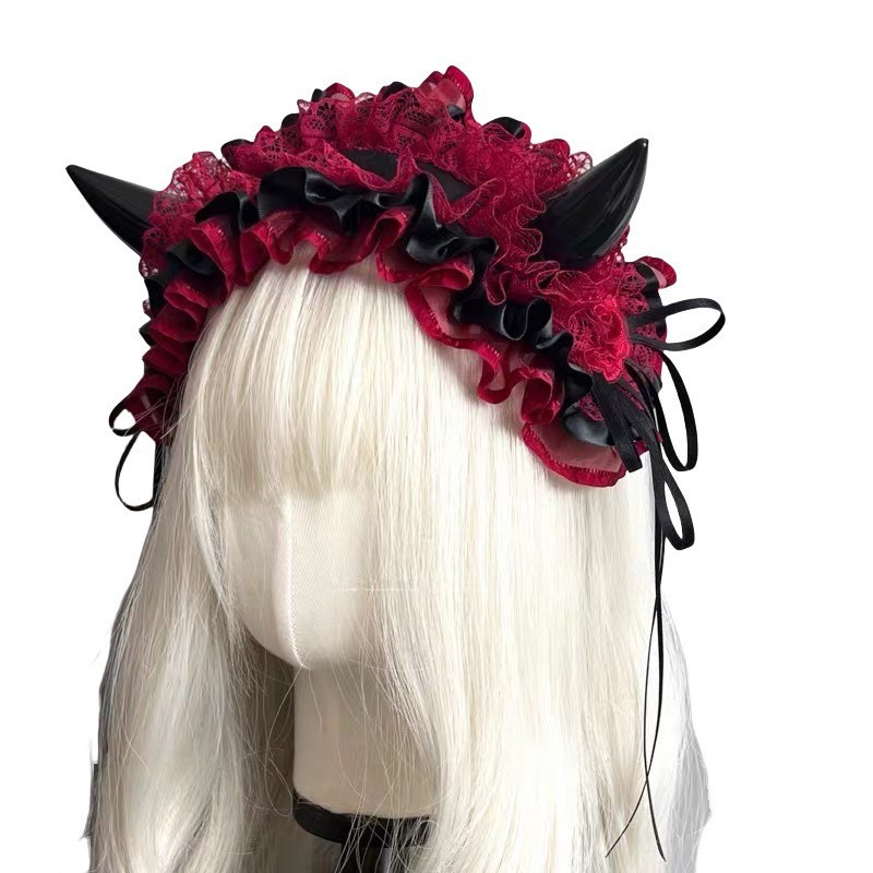 Japanisches Gothic-Spitzen-Haa – Cosplay Prop Bow Bewertung und Preis