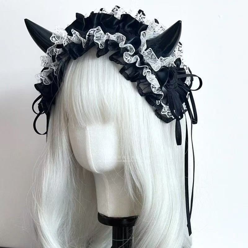 Japanisches Gothic-Spitzen-Haa – Cosplay Prop Bow Bewertung und Preis